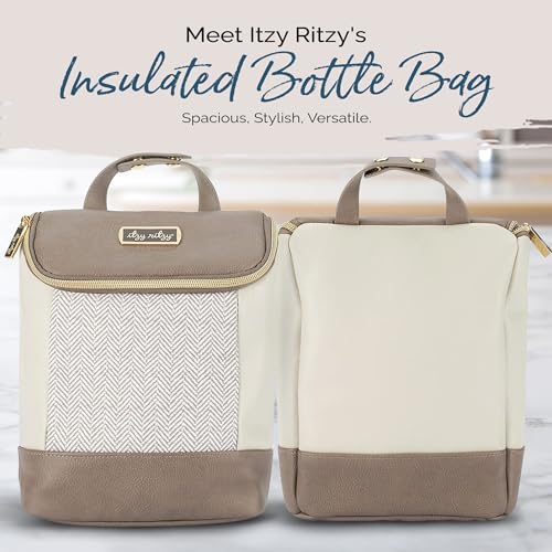 Itzy Ritzy Insulated Bottle Bag – Keeps Bottles Warm or Cool - Holds 3 Bottles & Features Interior Pocket for Ice Pack (No...