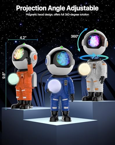 Rossetta Astronaut Galaxy Projector, Star Projector for Bedroom, LED Night Light for Kids Room with Timer and Remote, Gift...