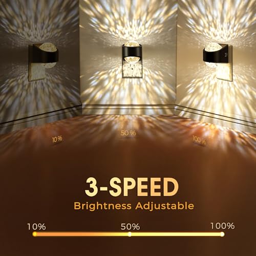 Briignite Night Light, Night Lights Plug into Wall, LED Projector Night Light, Soft White for Bedroom, Dimmable Brightness...