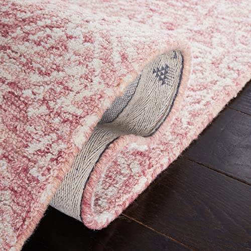 SAFAVIEH Metro Collection Area Rug - 4' Round, Pink & Ivory, Handmade Wool, Ideal for Living Room, Bedroom, Dining Space (...