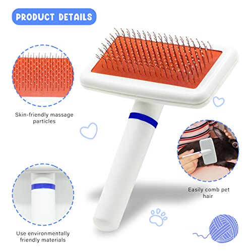 Crafterlife Pet Grooming Kit with Slicker Brush Bath Massage Glove Brush Pet Shedding Comb Nail Clipper Trimmer 6 Piece Se...