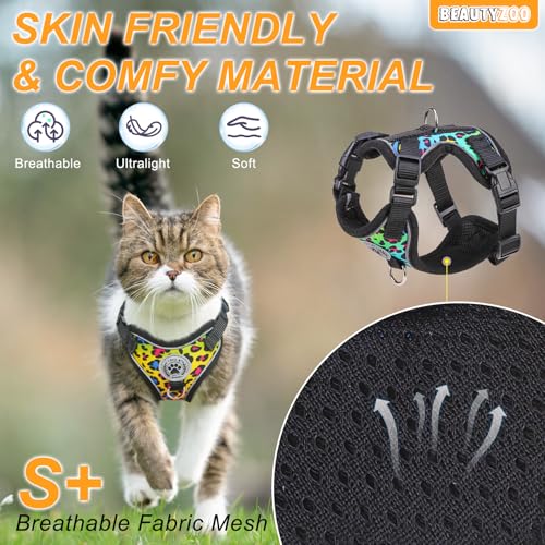 BEAUTYZOO Cat Harness and Leash for Walking, Escape Proof Soft Adjustable Vest Harnesses for Small Cats Kittens, Easy Cont...