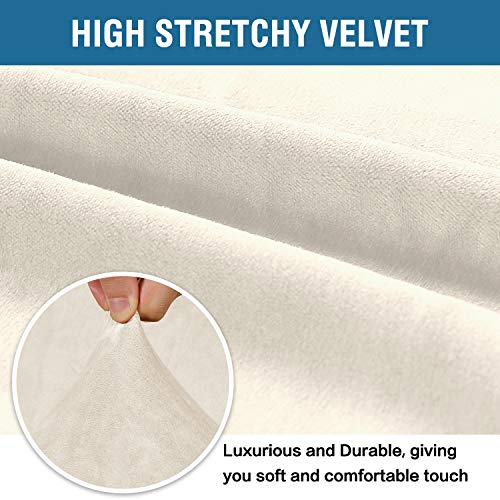 H.VERSAILTEX Stretch Velvet Loveseat Covers for 2 Cushion Couch Covers for Living Room Sofa Covers Slipcovers with Non Sli...