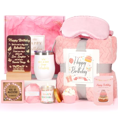 Birthday Gifts for Women, Gift Baskets for Women, Relaxing Spa Gift Baskets Self Care Birthday Box, Unique Birthday Gift S...
