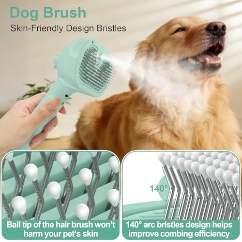 Dog Brush Cat Brushes for Shedding,Pet Steam Brush for Dogs Cats Spray Hair Removal Comb Steam Grooming for Long Short Hai...
