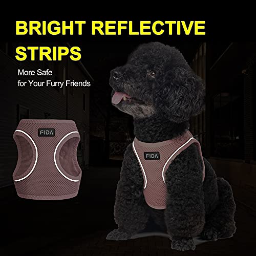 Fida Comfy Dog Harness with Leash, Soft Puppy Vest Escape Proof, Breathable Lightweight Soft Mesh, Adjustable Reflective S...