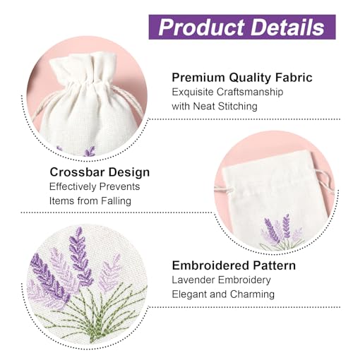 12 PCS Small Burlap Gift Bags Lavender Sachet Bags Lavender Sachet Jewelry Bag Drawstring Cotton Linen Pouch Mini Drawstri...