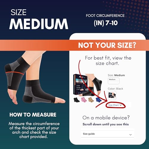 Compression Socks 20-30mmHg for Plantar Fasciitis Relief, Achilles Tendonitis Relief (1 Pair) - Ankle Brace Compression Sl...