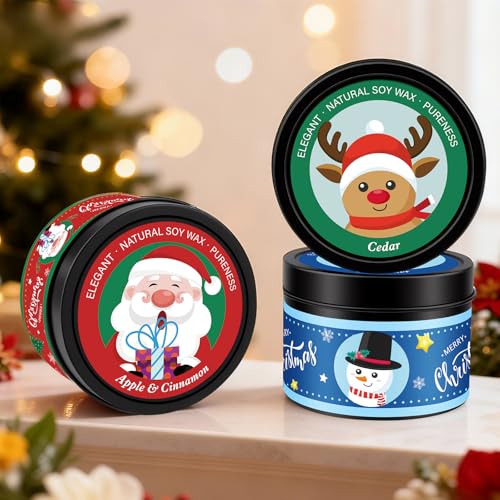 Christmas Candles - 4 x 4.6oz Scented Candles Gifts for Women Set, Natural Holiday Candle for Home Scented, Long Burning A...