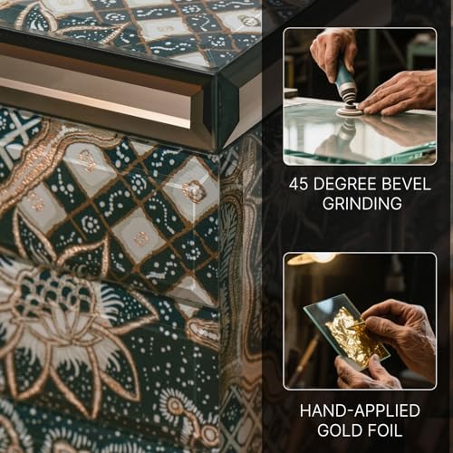 Homruilink High End Glass Jewelry Box, 3 Layer Jewelry Organizer,Velvet-Lined Case For Ring, Necklace, Earring, Bracelet S...