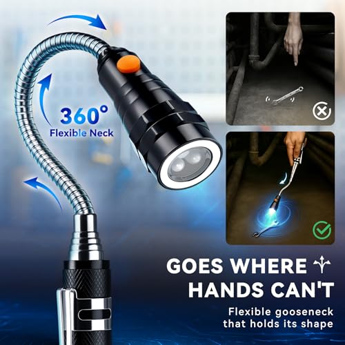VIBELITE Extendable Magnetic Flashlight with Telescoping Magnet Pickup Tool-Cool Gadget Gifts for Men, Women, Him, Teen Bo...