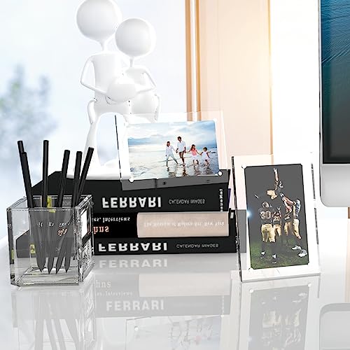 HELPLEX Picture Frames, 3 Pack 5x7 inch Acrylic Picture Frame Clear 5 x 7 Photo Frames Magnetic Picture Frames Ready for T...