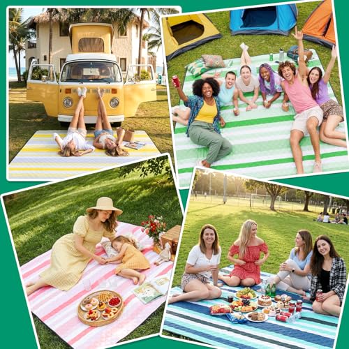 RYCHIC Waterproof Picnic Blanket Beach Outdoor Camping Mat Extra Large Foldable Cute Big Travel Essential Accessories Gift...