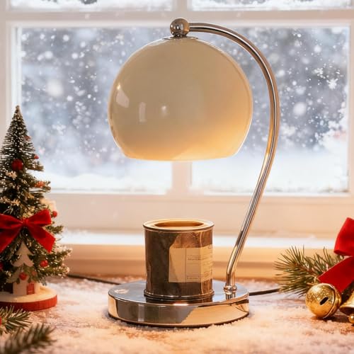 WARMCITY Modern Candle Warmer Lamp, Wide Base Candle Warming Lamp with Timer and Dimmer, Adjustable Wax Burner Light Top D...