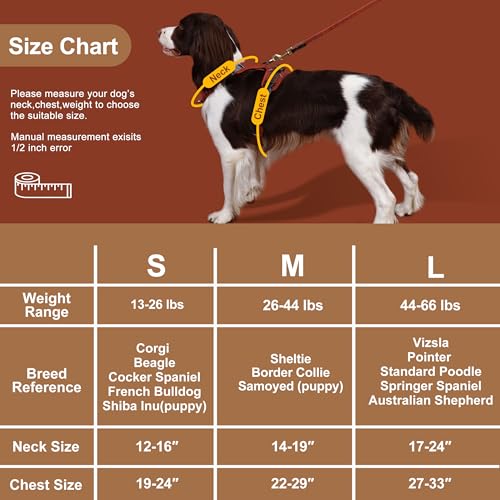 Didog No Pull Dog Harness Medium Sized Dog,Classic PU Leather Vest for Medium Dogs with Easy Control Handle,No Choke Front...