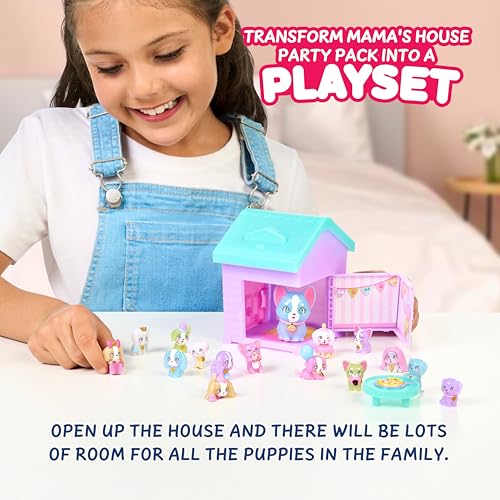 Little Live Pets Puppy House Playset, Mama Surprise Families Little Live Pets Puppy Party Pack, 15 Mini Collectible Puppie...