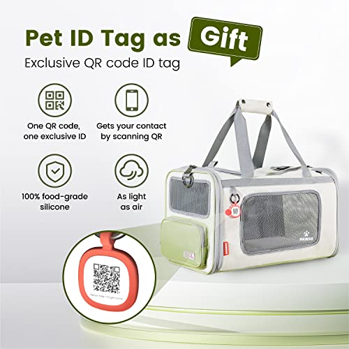 Pawaii Cat Carrier with ID Tag, TSA Airline Approved Soft Sided Collapsible Pet Travel Carrier, Portable Comfortable Conve...