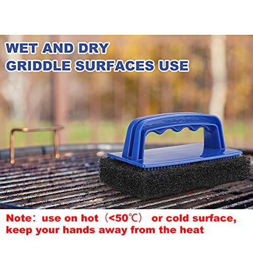 Blackstone Grill Cleaning Kit, Heavy Duty Griddle Scrubber Scouring Pad & Handle, Griddle Cleaning Brush for Charcoal, Gas...