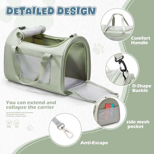 WEPLAN Extra-Large Cat Carrying Case Pet Dog Carrier Soft-Sided Cat Bag Airline Approved, Mesh Pet Carrier for Travel Outd...