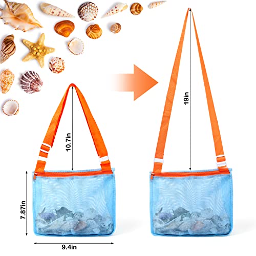 Vodolo Beach Mesh Shovel with Mesh Beach Bag for Shell Collecting, Kids Filter Sand Scooper for Picking Up Shells, Shark T...