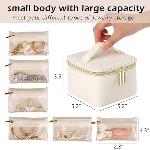 HofferRuffer Jewelry Box Organizer for Women Girls, Travel Jewelry Case with 6 Portable Zipper Bags, Jewelry Storage Ideal...