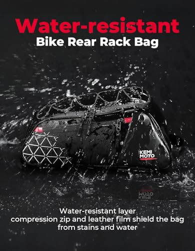 KEMIMOTO 8L Bike Bag with 6L Removable Cooler Bag, Bike Rear Rack Bag PVC Water Resistant Insulated Bag, Bicycle Trunk Pan...