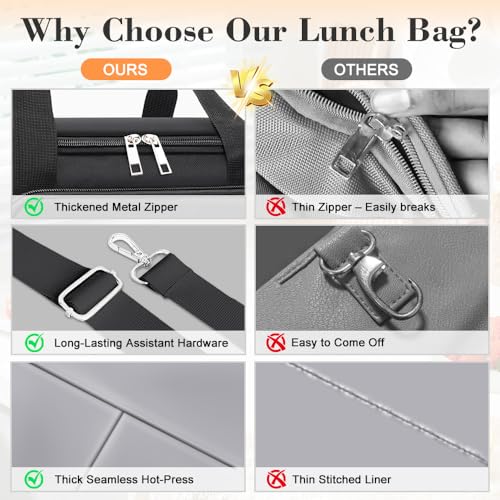 Coobiiya Insulated Lunch Bag Cooler Bag,Lunch Box for Men Leakproof,Portable Cooler Freezable Soft Lunchbox for Adult Camp...
