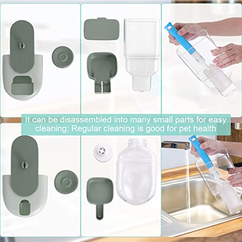 Lemtrflo Hanging Automatic Food and Water Dispenser, Gravity Rabbit Feeder Set, Cage Cat and Bunny Food Bowl (Cage Grid Sp...