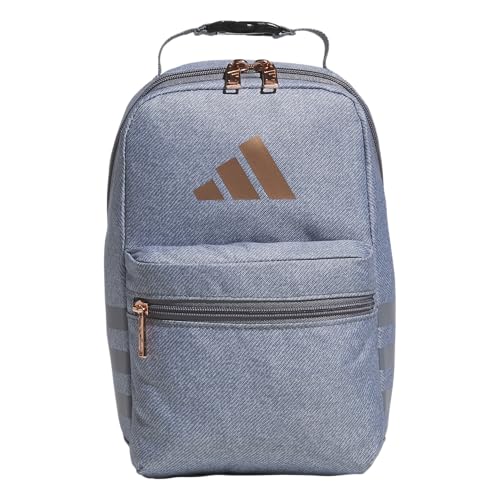 adidas Kids Santiago Lunch Bag – Insulated Cooler Lunchbox for Girls & Boys, 8L, Adi Heart Melange Chalk White/Bliss Pink/...