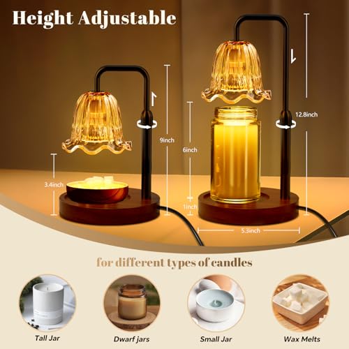 WarmEmbrace Candle Warmer Lamp with Timer Dimmer, Electric Candles Warmer Lamps for New Home Room Decor, Valentines Day Gi...