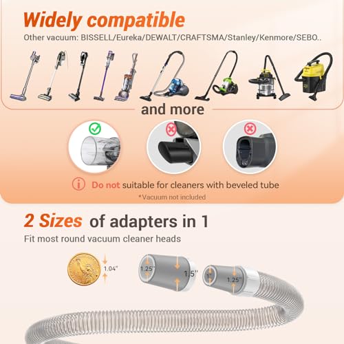 Afloia Dog Brush Vacuum Attachment - Pet Grooming Tool for Dogs & Cats (Vacuum Not Included), Compatible with 1-1.5" Round...