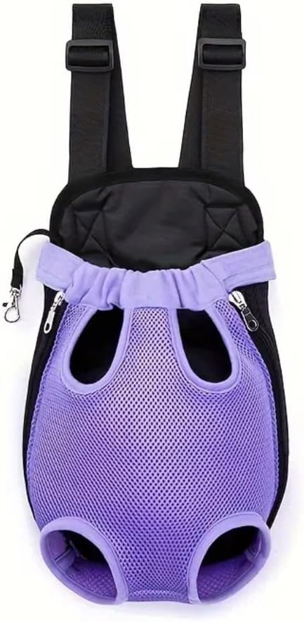QQLe Pet Dog Carrier Backpack, Portable Breathable Mesh Chest Carrier, Polyester Woven Double Shoulder Pet Bag for Outdoor...