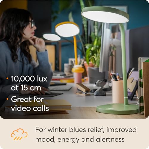 Lumie Task - 10,000 Lux Adjustable Bright Light Therapy Desk Lamp for Mood and Energy Boost and Winter Blues Relief, Cryst...