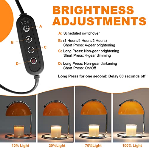 LUDENGJI Modern Metal Candle Warmer lamp, Compatible with Yankee Candle Large Jar, with Timer Warmer Candle Lamp, Suitable...