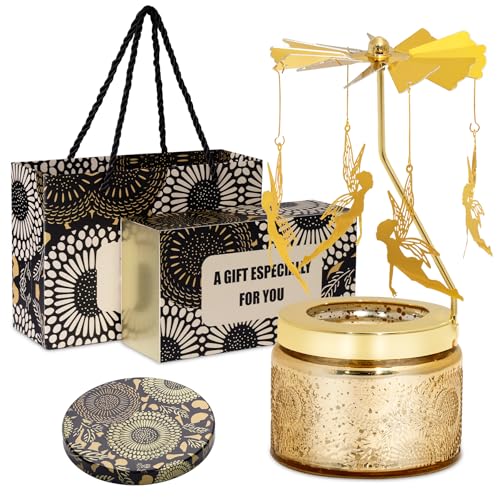 Magic Fairy Gifts for Women, Rotating Lavander Scented Candle with Gift Box Bag, Unique Birthday Gift for Mom Wife Daughte...