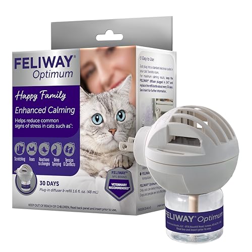 FELIWAY® Optimum 30 Day Cat Calming Plug In Pheromone Diffuser Starter Kit, 48ml - Helps Reduce Common Signs of Stress in ...