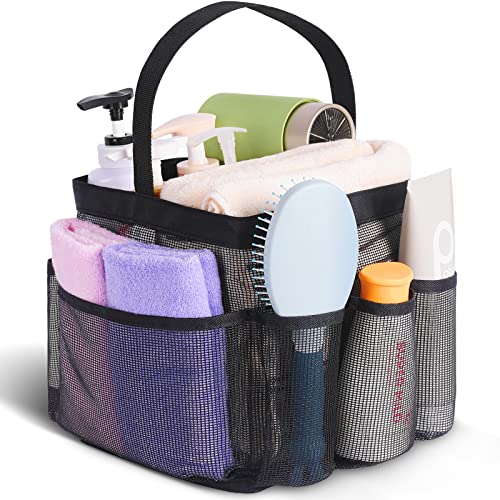 EUDELE Mesh Shower Caddy Portable for College Dorm Room Essentials, Shower Caddy Dorm with 8-Pocket Large Capacity for Bea...