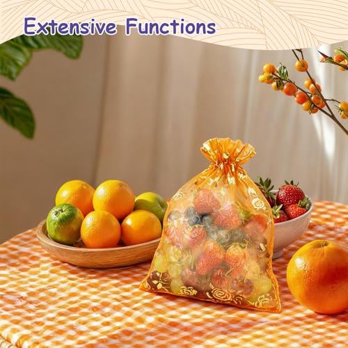 100Pcs 5x7 Inch Organza Gift Bags 10 Colors Drawstring Mesh Bag for Jewelry Wedding Favor Festival Candy Gift Pouches Chri...
