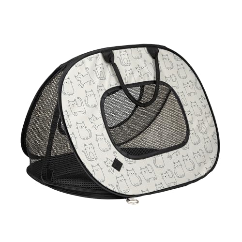 SportPet Designs Pop Open Cat Carrier, Soft-Sided Collapsible Travel Carrier for Cats up to 15 lbs, Lightweight Portable D...