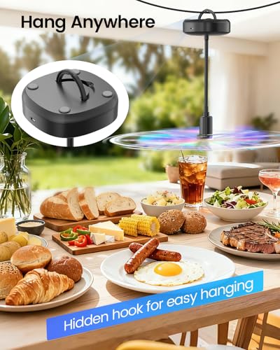 Edvision 4 Pack Food Table Fan, 2000mAh USB Powered Rechargeable Food Fan, Portable Fan with Flexible Goose-Neck and Soft ...
