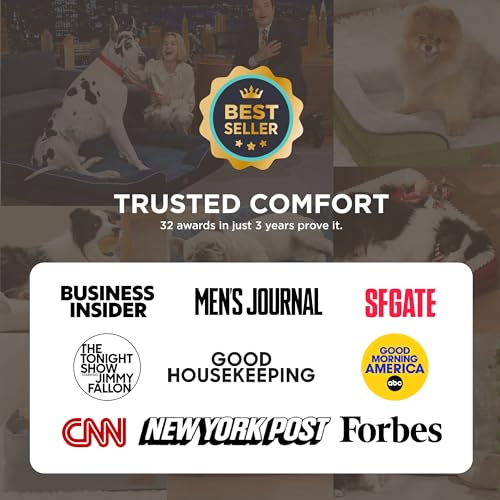 Bedsure Orthopedic Dog Bed Medium Size Dogs - Washable Small Medium Dog Cat Bed Waterproof, Comfort Cats Couch Sofa with W...
