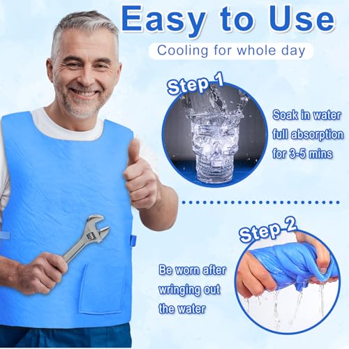 Evaporative Cooling Vest for Men Women - Ice Cool Vest Water Activated PVA Body cooler clothing for Hot Weather