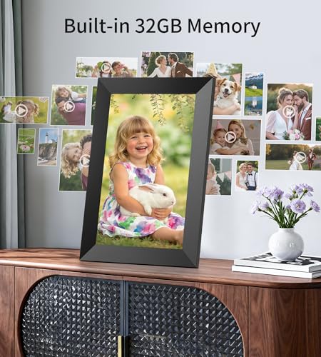 Uhale 10.1" Digital Picture Frame with 32GB Storage Support SD Card, Electronic Photo Frames with 1280x800 HD IPS Touch Sc...