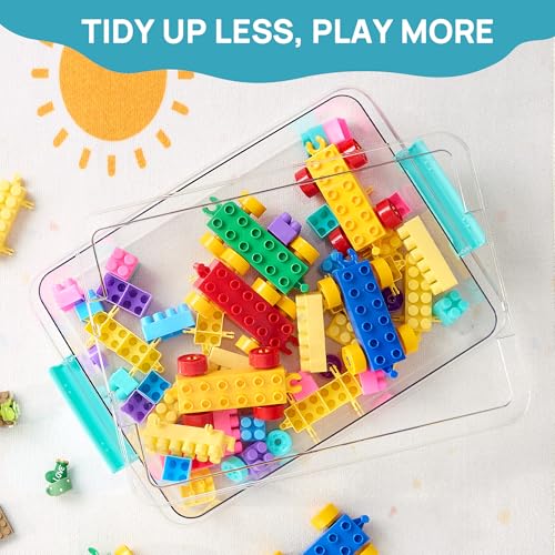Vtopmart 6 Qt Plastic Storage Bins with Lids, Clear Sensory Bins, Arts Crafts Organizers and Storage, Stackable Containers...