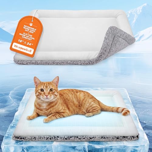 Dog Cooling Mat, Self Warming Cat Bed, Reversible Warm & Cooling Cat Bed, Winter Warm Cat Pad & Summer Cooling Cat Mat for...