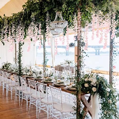 NEOONES 12 Pack Wisteria Flower Vines Garland, 3.75 Feet Artificial Flower Strings, Fake Hanging Flowers, Silk Wisteria Ga...