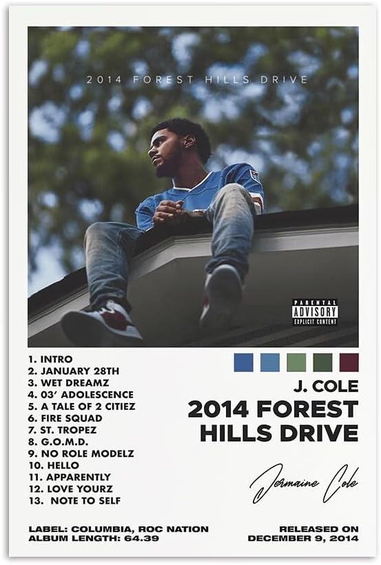 eksent Canvas Poster 2014 Forest Hills Drive Music Album Cover Poster for Room Aesthetic Canvas Art Posters Unframe 12x18i...