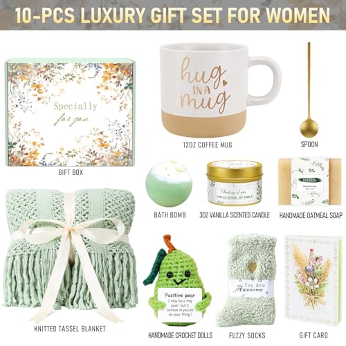 Mothers Day Gifts for Mom Wife Grandma Friends Sister, Birthday Gifts for Women Self Care Spa Gift Baskets for Women, Get ...