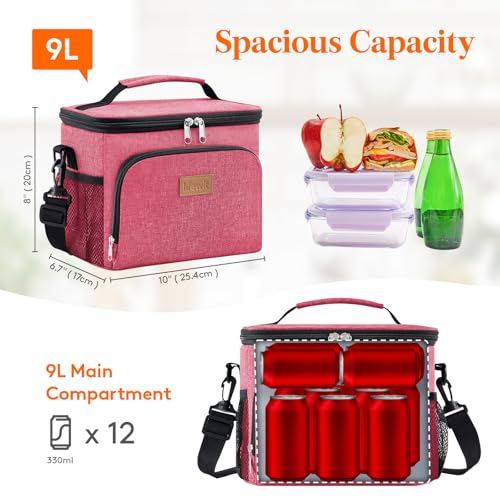 Lifewit Reusable Insulated Lunch Bag, Portable Cooler Freezable Soft Lunchbox Leakproof with Adjustable Shoulder Strap for...