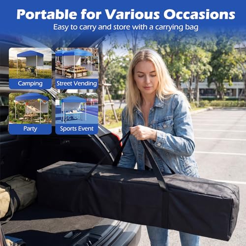 Tangkula 6x4 Ft Pop Up Canopy, UPF 50+ Instant Setup Canopy Tent with Sidewall, 4 Stakes, Portable Outdoor Canopy with Car...